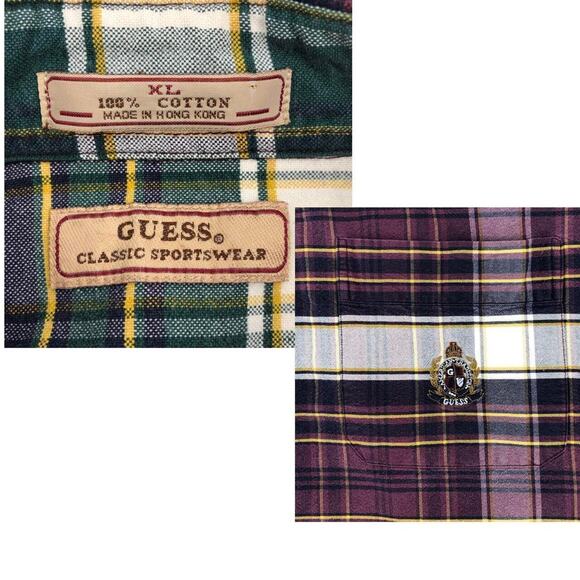 90s Guess plaid button down shirt 1990s vintage - Picture 3 of 4
